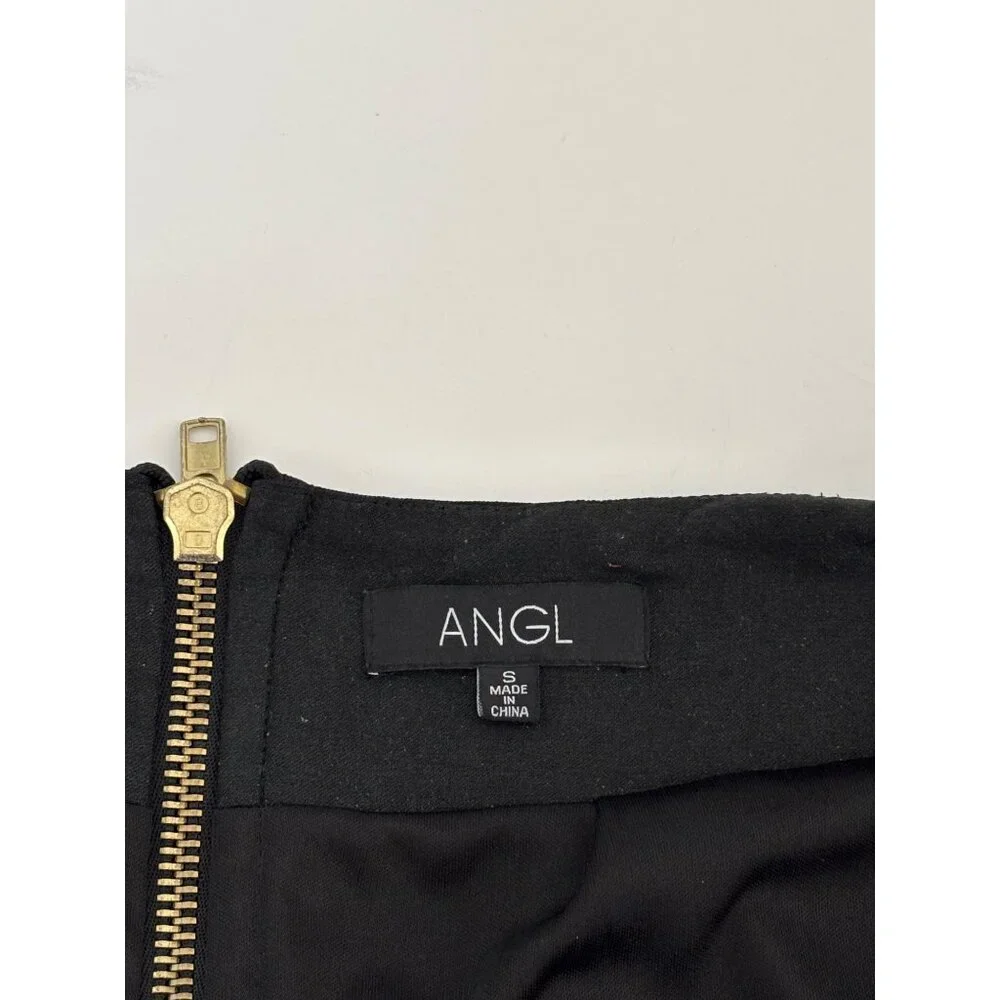 Mini Skirt Small BodyCon Gold Zip Adjustable Slit Streetwear Minimalist Preppy - Picture 11 of 15